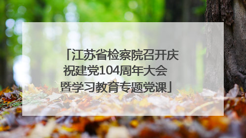 江苏省检察院召开庆祝建党104周年大会暨学习教育专题党课