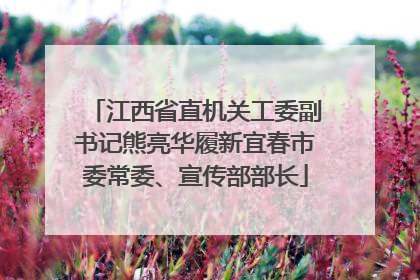 江西省直机关工委副书记熊亮华履新宜春市委常委、宣传部部长