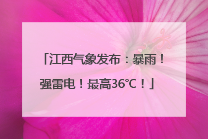 江西气象发布：暴雨！强雷电！最高36℃！