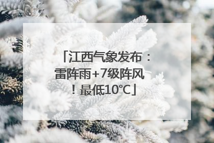 江西气象发布：雷阵雨+7级阵风！最低10℃