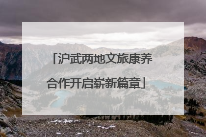沪武两地文旅康养合作开启崭新篇章