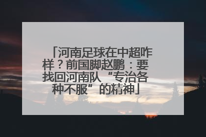 河南足球在中超咋样？前国脚赵鹏：要找回河南队“专治各种不服”的精神