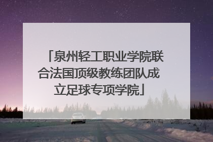 泉州轻工职业学院联合法国顶级教练团队成立足球专项学院