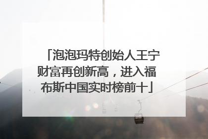 泡泡玛特创始人王宁财富再创新高，进入福布斯中国实时榜前十