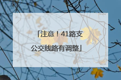 注意！41路支公交线路有调整