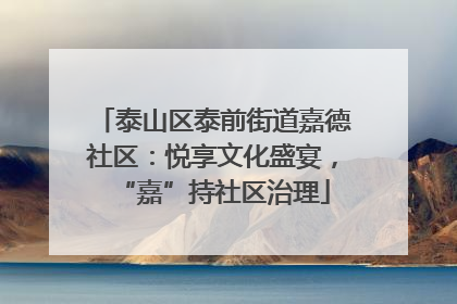 泰山区泰前街道嘉德社区：悦享文化盛宴，“嘉”持社区治理