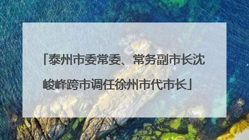 泰州市委常委、常务副市长沈峻峰跨市调任徐州市代市长