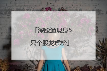 深股通现身5只个股龙虎榜