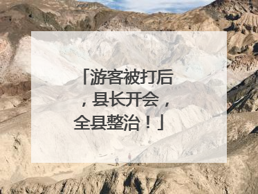 游客被打后，县长开会，全县整治！