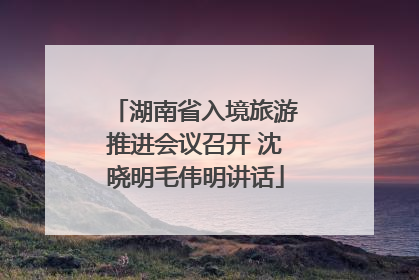 湖南省入境旅游推进会议召开 沈晓明毛伟明讲话