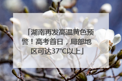 湖南再发高温黄色预警！高考首日，局部地区可达37℃以上