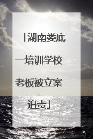 湖南娄底一培训学校老板被立案追责
