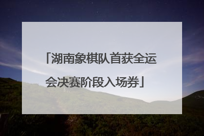 湖南象棋队首获全运会决赛阶段入场券