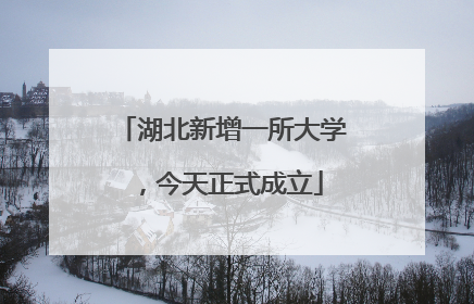 湖北新增一所大学，今天正式成立
