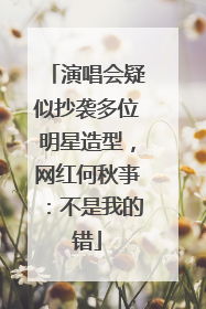 演唱会疑似抄袭多位明星造型，网红何秋亊：不是我的错