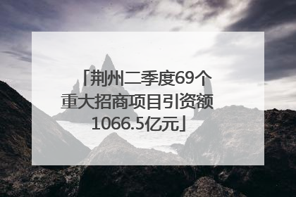 荆州二季度69个重大招商项目引资额1066.5亿元