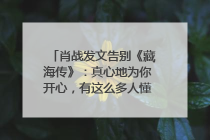 肖战发文告别《藏海传》：真心地为你开心，有这么多人懂你，导演回应“是否有第二季”