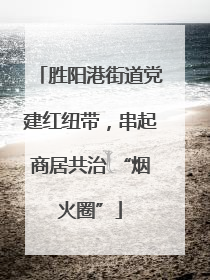 胜阳港街道党建红纽带，串起商居共治 “烟火圈”