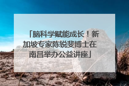 脑科学赋能成长！新加坡专家陈锐斐博士在南昌举办公益讲座