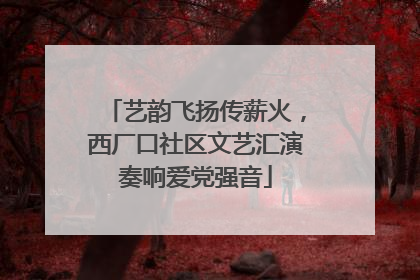 艺韵飞扬传薪火，西厂口社区文艺汇演奏响爱党强音