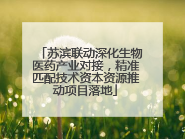 苏滨联动深化生物医药产业对接，精准匹配技术资本资源推动项目落地
