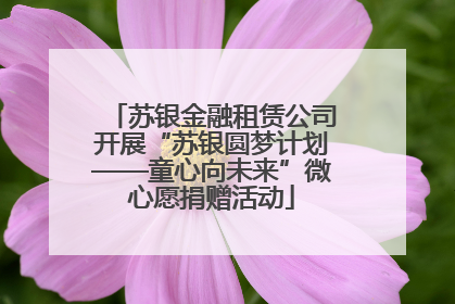 苏银金融租赁公司开展“苏银圆梦计划——童心向未来”微心愿捐赠活动
