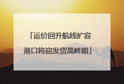 运价回升航线扩容 港口将迎发货高峰期