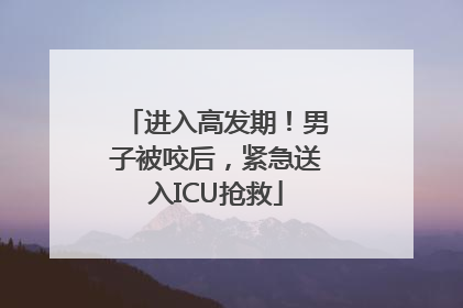 进入高发期！男子被咬后，紧急送入ICU抢救