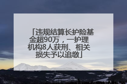 违规结算长护险基金超90万，一护理机构8人获刑、相关损失予以追缴