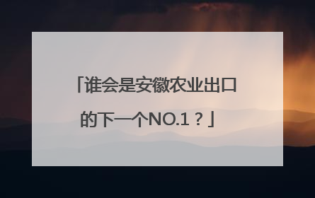 谁会是安徽农业出口的下一个NO.1？