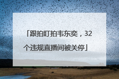 跟拍盯拍韦东奕，32个违规直播间被关停