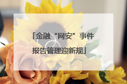 金融“网安”事件报告管理迎新规