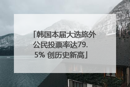 韩国本届大选旅外公民投票率达79.5% 创历史新高