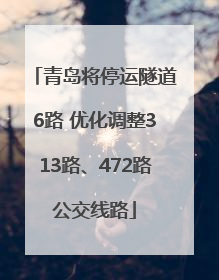 青岛将停运隧道6路 优化调整313路、472路公交线路