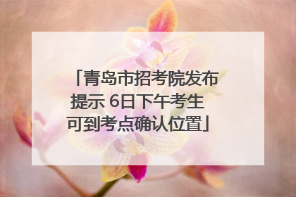 青岛市招考院发布提示 6日下午考生可到考点确认位置