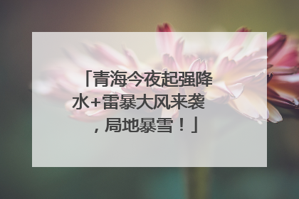 青海今夜起强降水+雷暴大风来袭，局地暴雪！