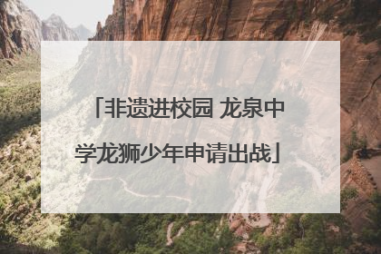 非遗进校园 龙泉中学龙狮少年申请出战