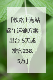 铁路上海站端午运输方案出台 5天或发客238.5万
