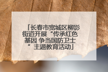 长春市宽城区柳影街道开展“传承红色基因 争当国防卫士”主题教育活动