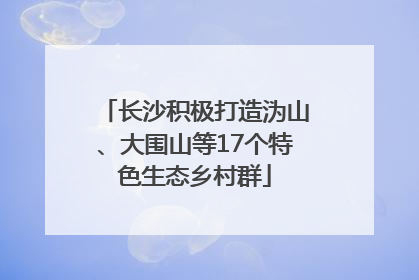 长沙积极打造沩山、大围山等17个特色生态乡村群