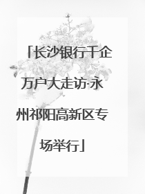 长沙银行千企万户大走访·永州祁阳高新区专场举行