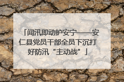 闻汛即动护安宁——安仁县党员干部全员下沉打好防汛“主动战”