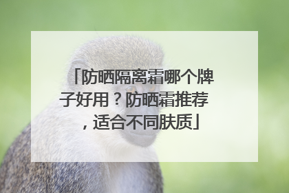 防晒隔离霜哪个牌子好用？防晒霜推荐，适合不同肤质