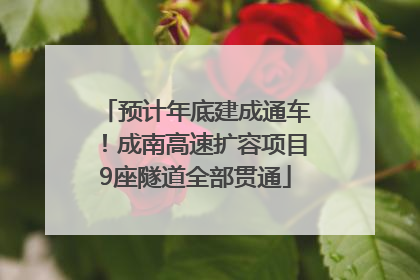 预计年底建成通车！成南高速扩容项目9座隧道全部贯通