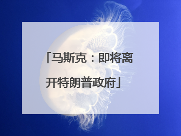 马斯克：即将离开特朗普政府