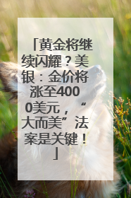 黄金将继续闪耀？美银：金价将涨至4000美元，“大而美”法案是关键！