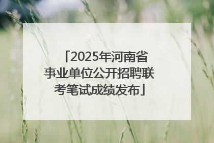 2025年河南省事业单位公开招聘联考笔试成绩发布