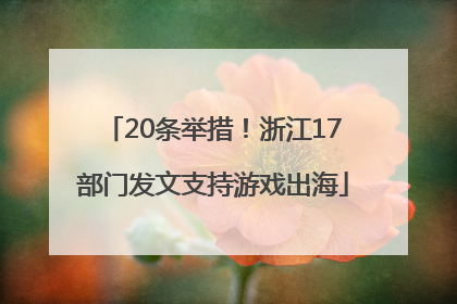 20条举措！浙江17部门发文支持游戏出海