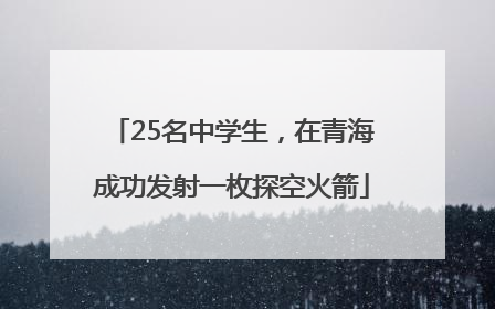 25名中学生，在青海成功发射一枚探空火箭