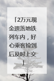 2万元现金遗落地铁列车内，好心乘客捡到后及时上交